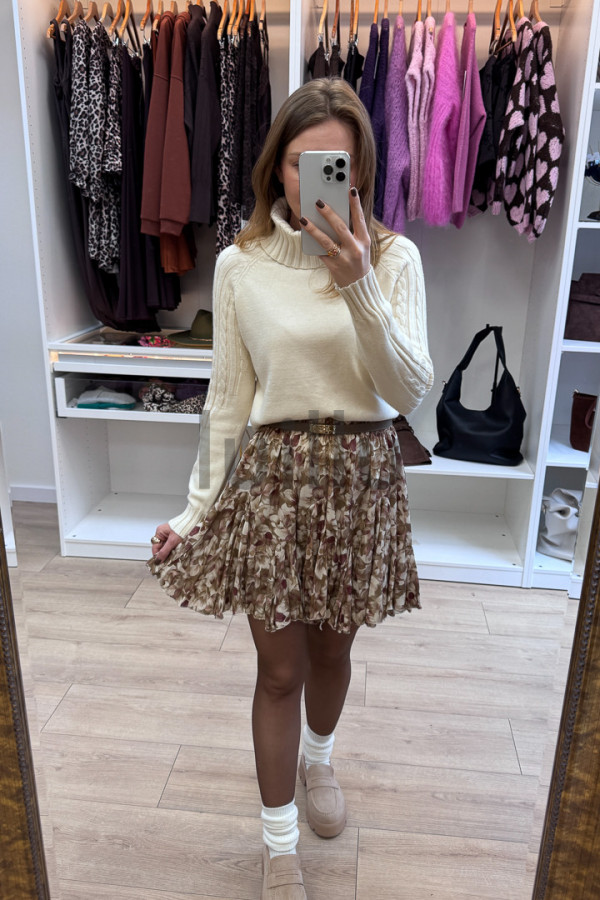 SPÓDNICZKA WISKOZOWA MINI BEŻOWY W ŁĄCZKĘ LOLA 6